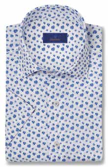 David Donahue Linen & Cotton Short Sleeve Sport Shirt