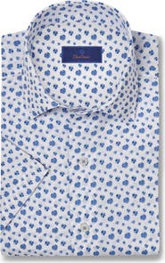 David Donahue Linen & Cotton Short Sleeve Sport Shirt