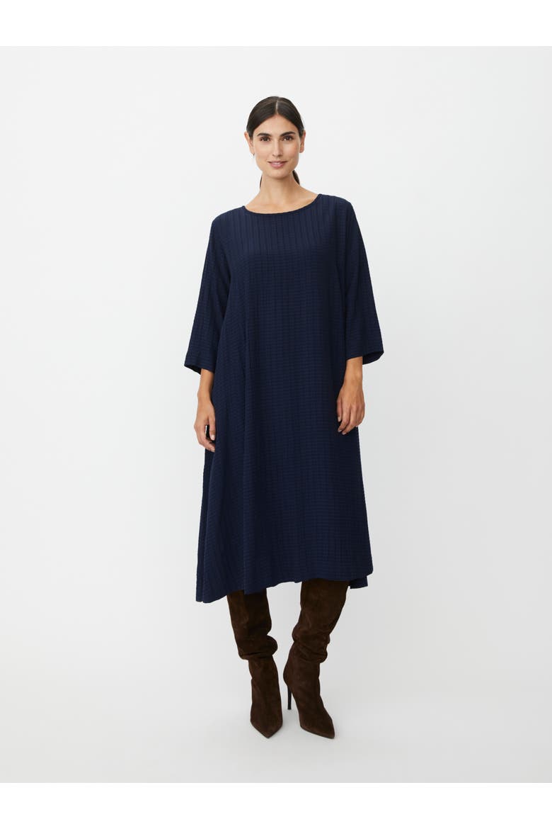 Nabia 3/4 Sleeve A-Line Midi Dress, Main, color, Navy Blazer