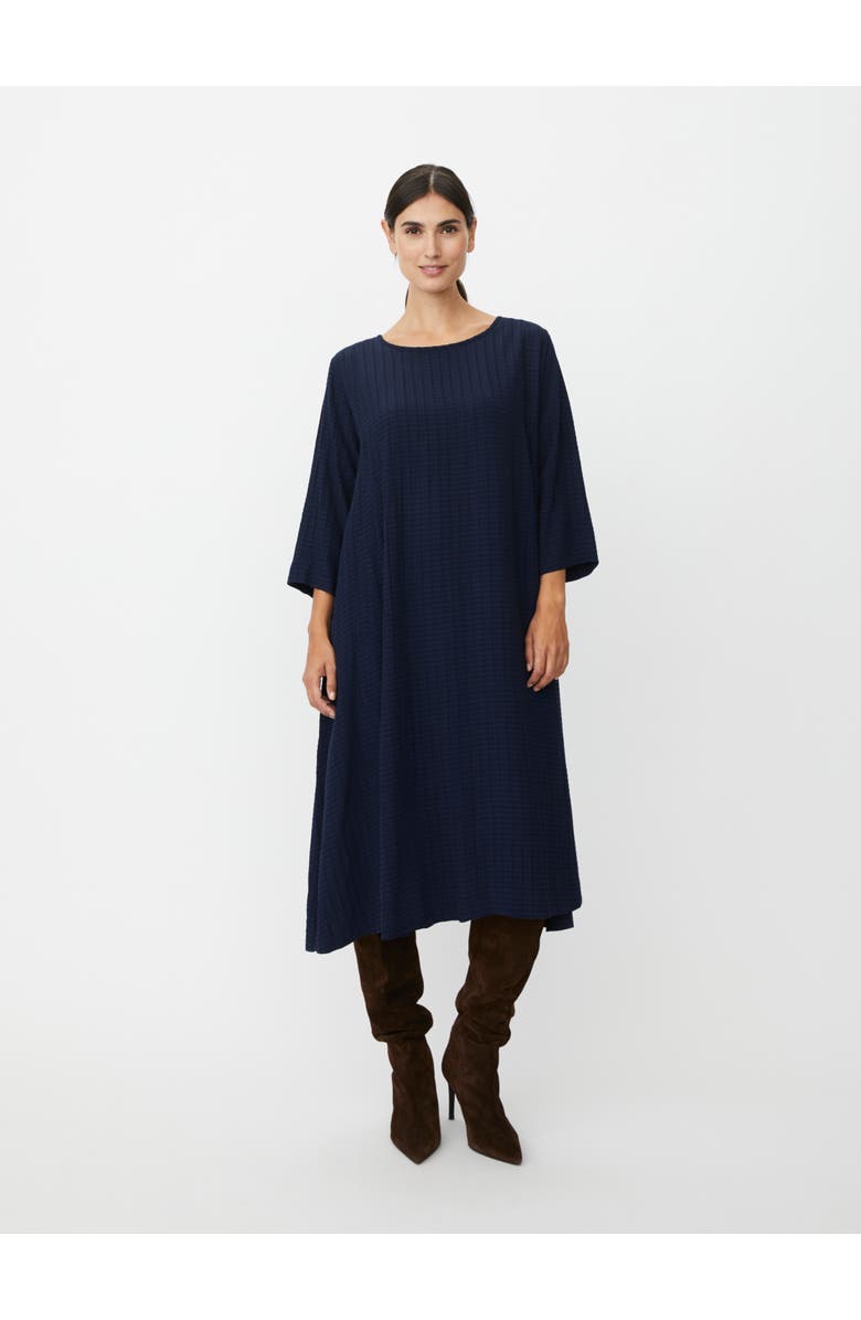 Masai Copenhagen Nabia 3/4 Sleeve A-Line Midi Dress, Main, color, Navy Blazer
