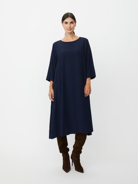 Nabia 3/4 Sleeve A-Line Midi Dress