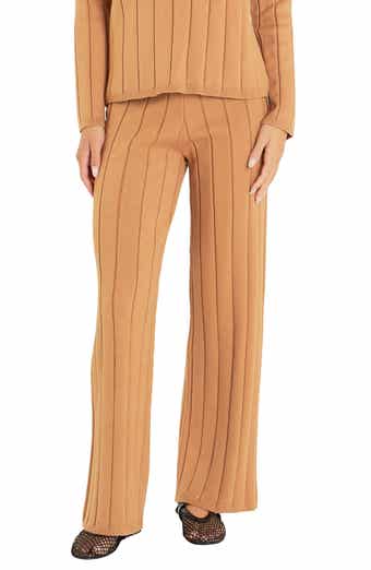 Pull-On Straight Leg Rib Knit Pants