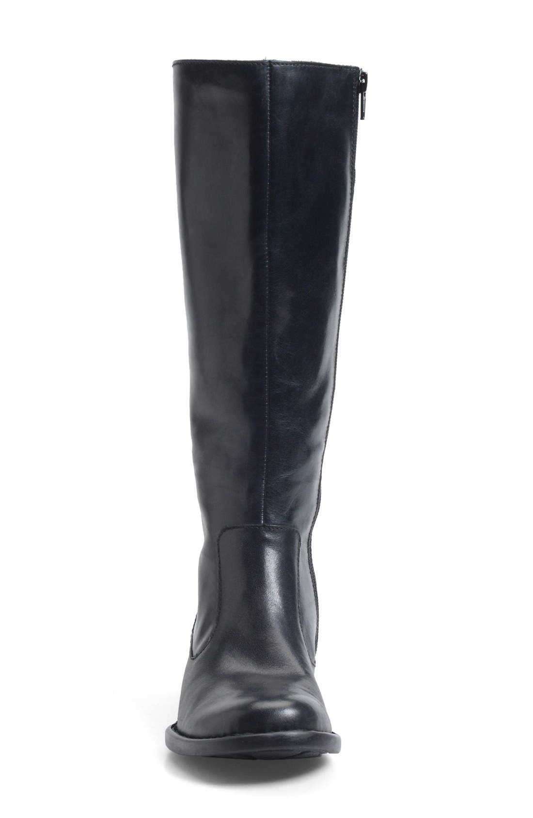 'Lottie' Round Toe Boot, Alternate, color, BLACK