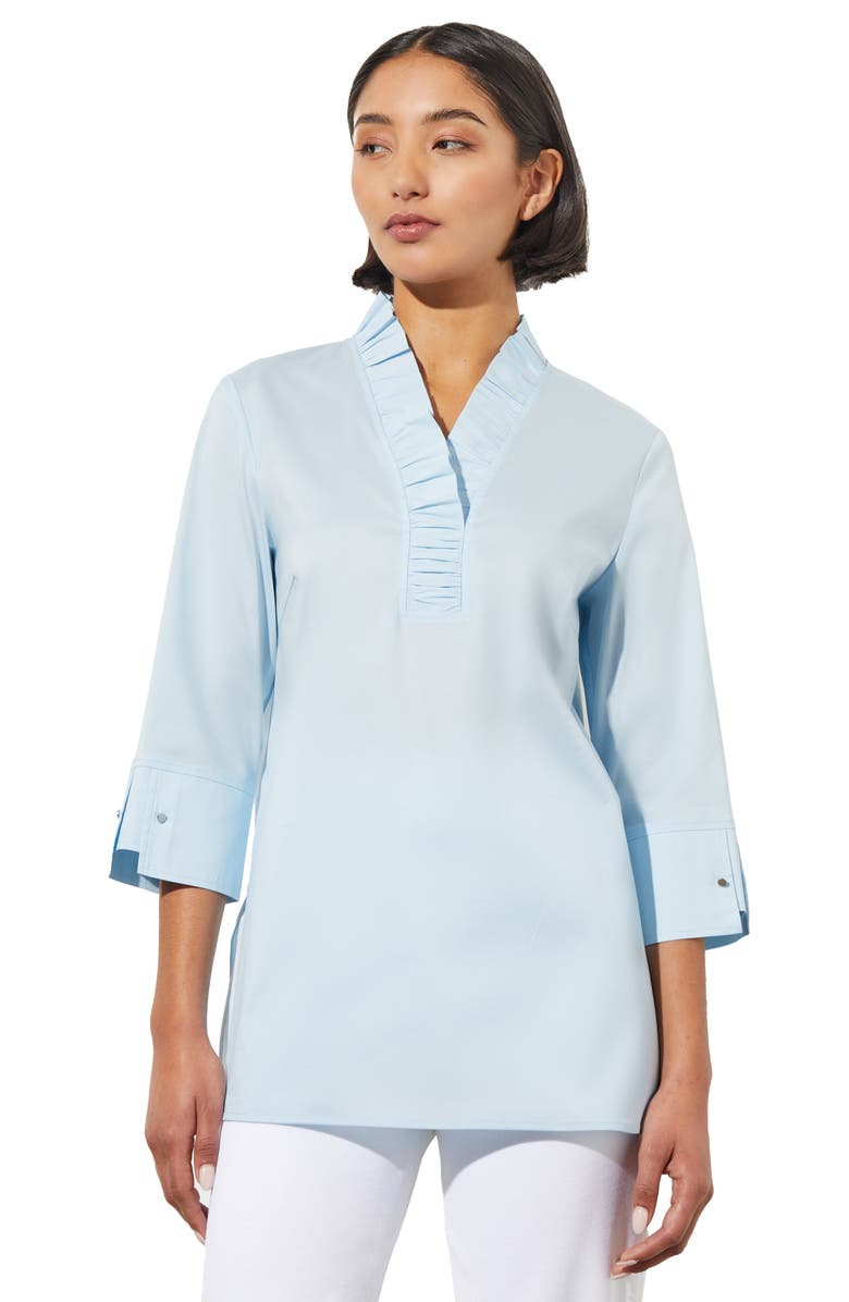 Ming Wang Ruffle Collar Shirt, Alternate, color, 