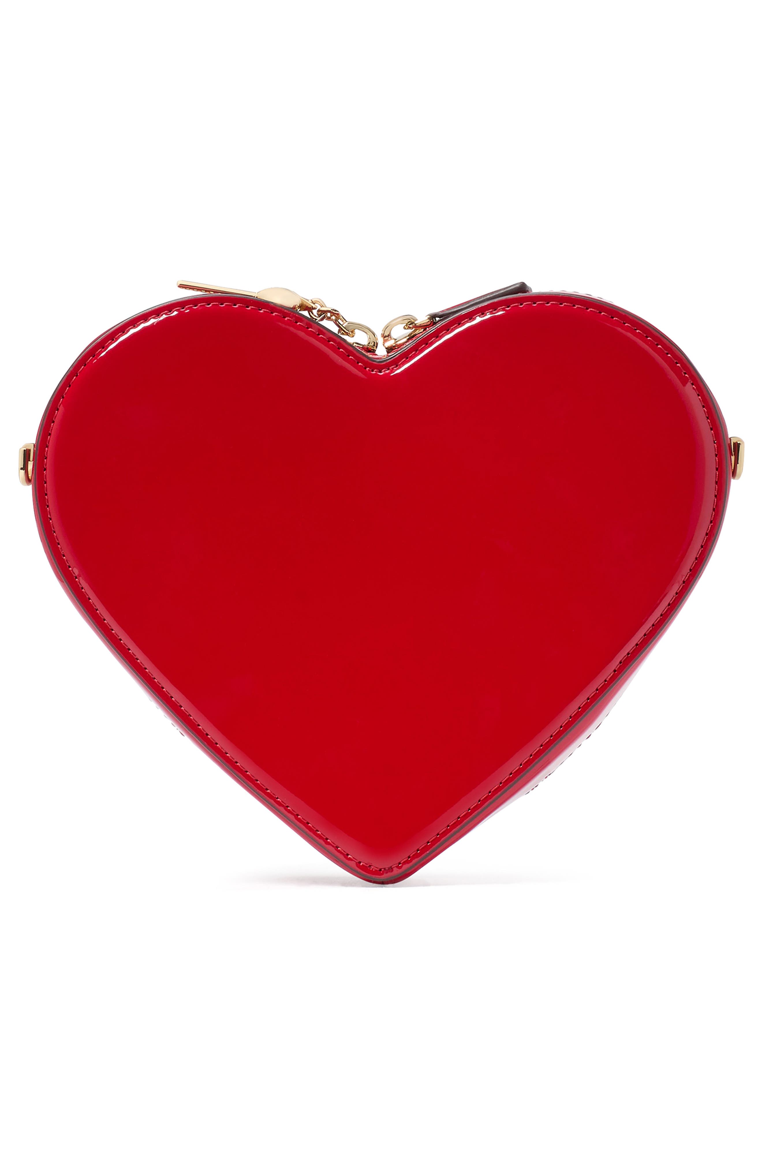 Kate Spade New York key to my heart patent leather crossbody bag, Alternate, color, 