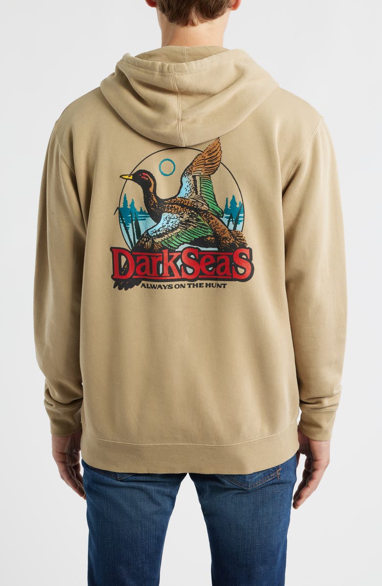 DARK SEAS Duck Pond Fleece Graphic Hoodie, Alternate, color, Sandstone