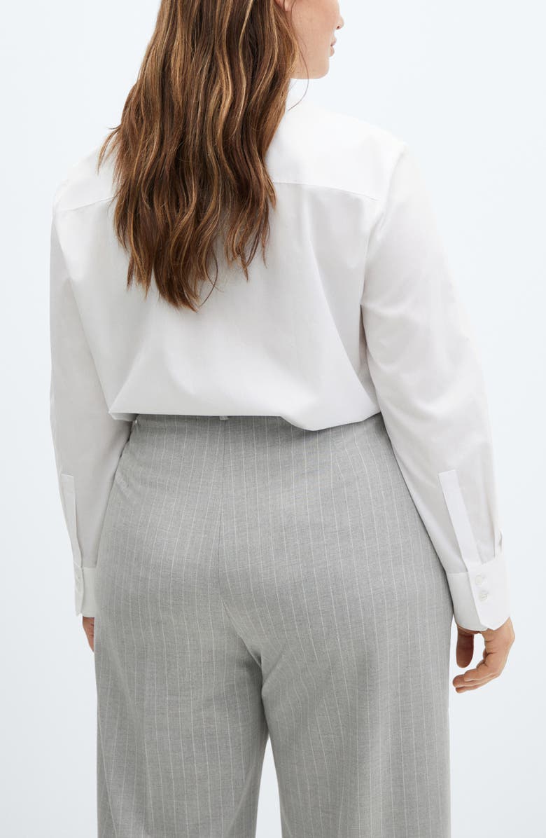 MANGO Pinstripe Wide Leg Suit Pants, Alternate, color,