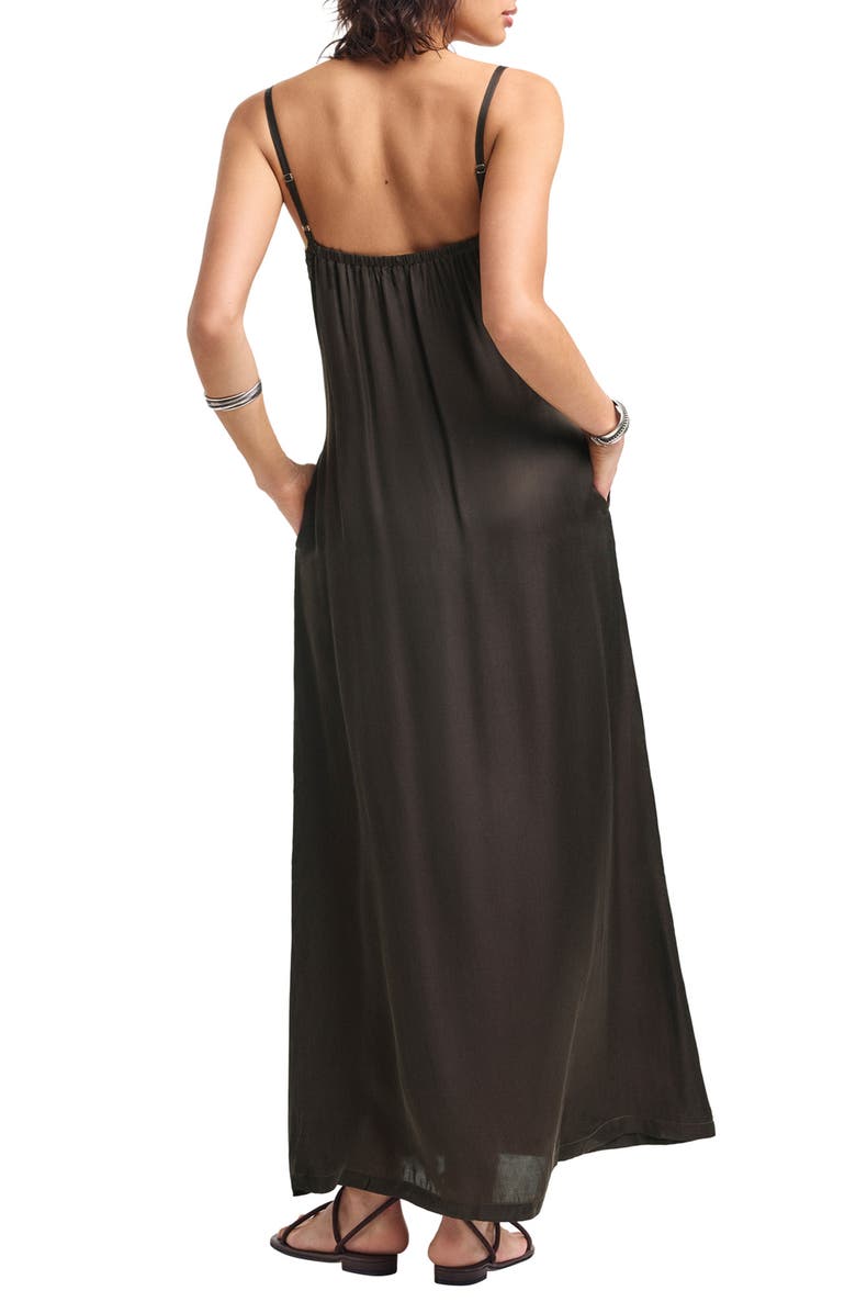 Vitamin A<sup>®</sup> Rhea Sleeveless Satin Cover-Up Maxi Dress, Alternate, color, Deep Earth
