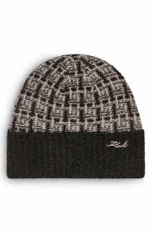 KARL LAGERFELD PARIS Tweed Shine Beanie