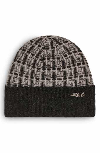KARL LAGERFELD PARIS Tweed Shine Beanie
