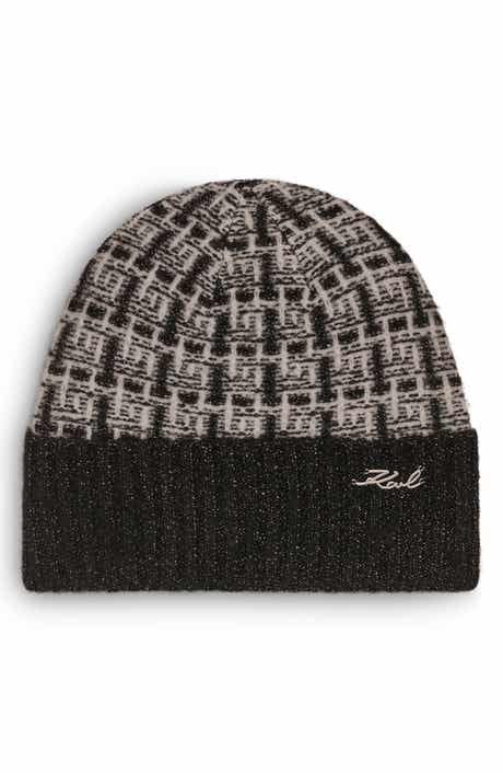 KARL LAGERFELD PARIS Tweed Shine Beanie