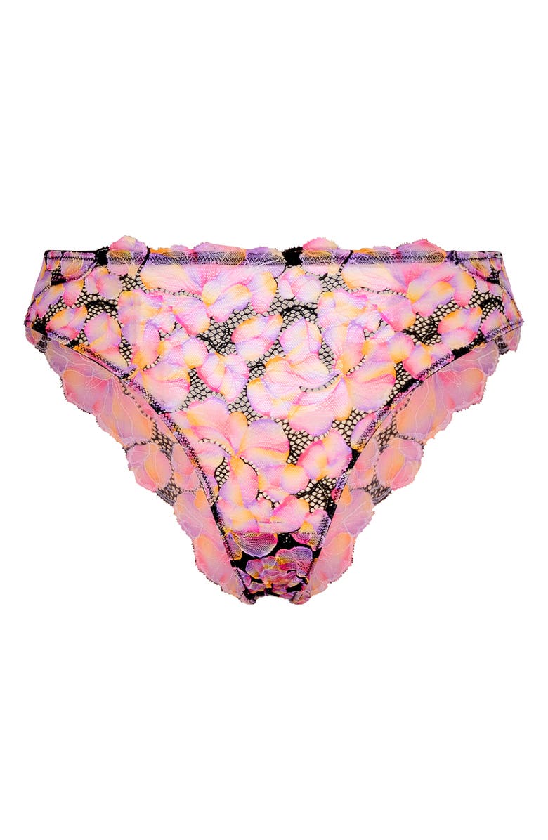 SAVAGE X FENTY Sun Tide Floral Lace Cheeky Briefs, Alternate, color, Black Caviar