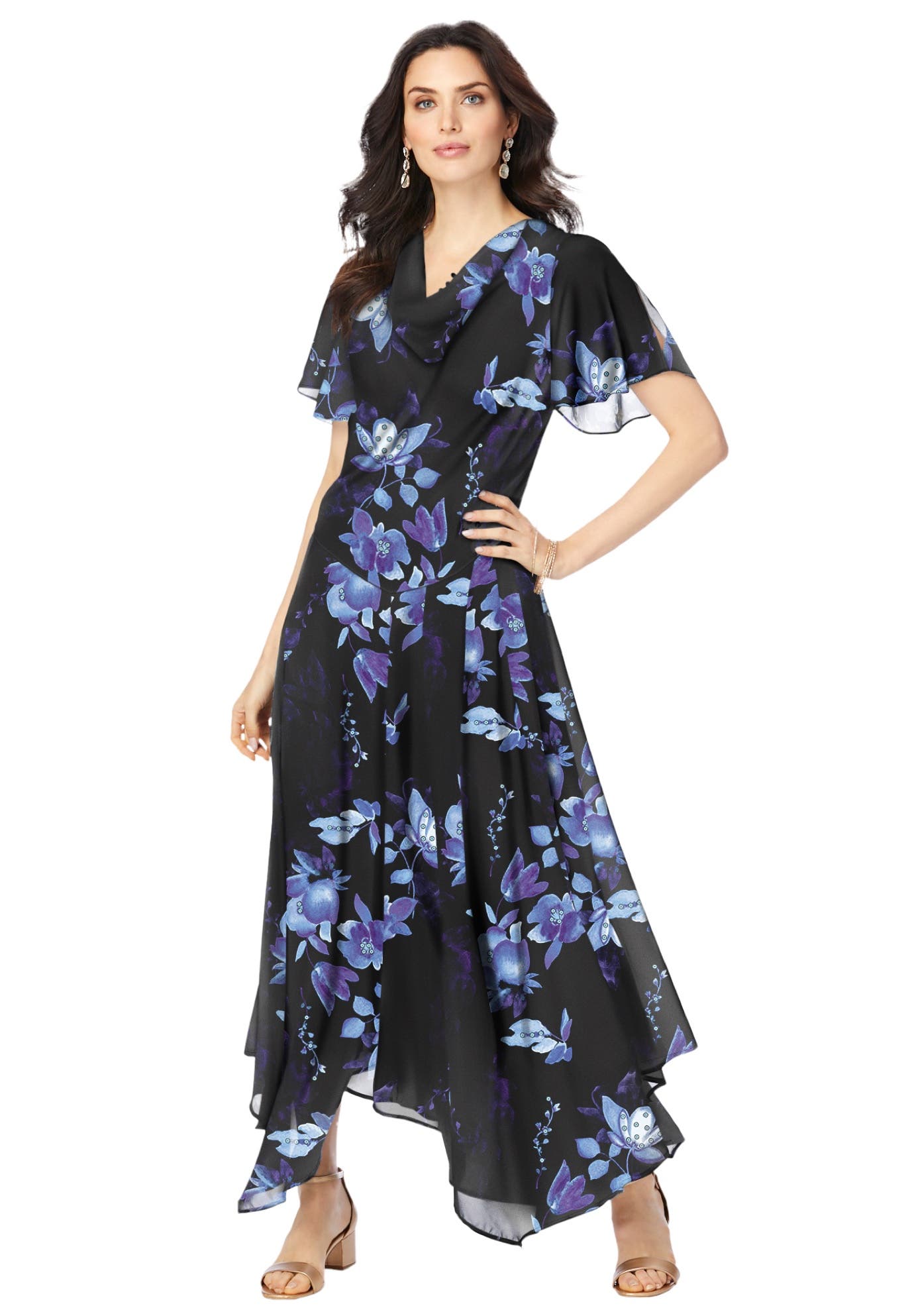 BLACK FLOATING FLORAL