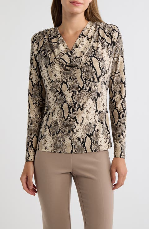 Cowl Neck Long Sleeve Top