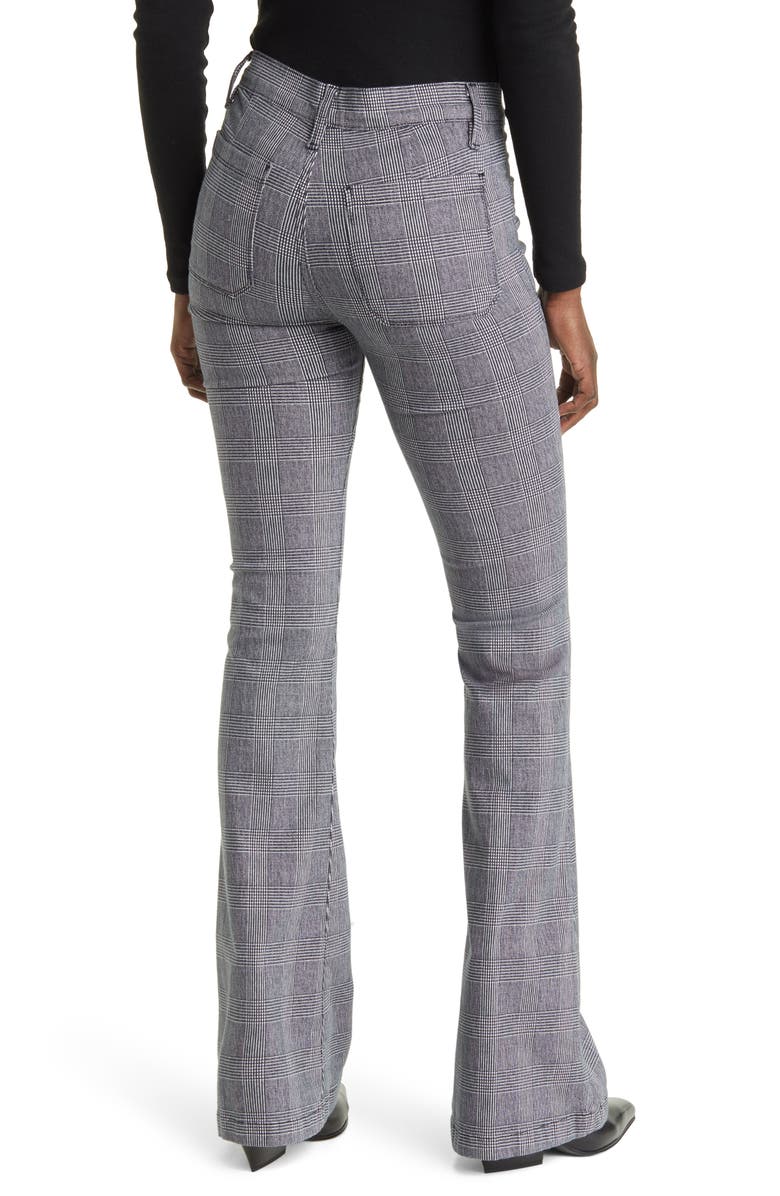FRAME Plaid High Waist Flare Leg Stretch Jeans, Alternate, color, 