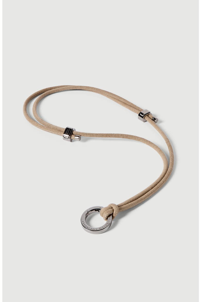 Alcantara glasses cord with monili, Alternate, color, Beige