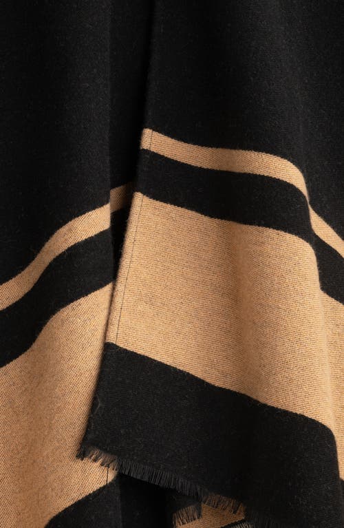 Lauren Ralplh Lauren Crest Jacquard Ruana In Black