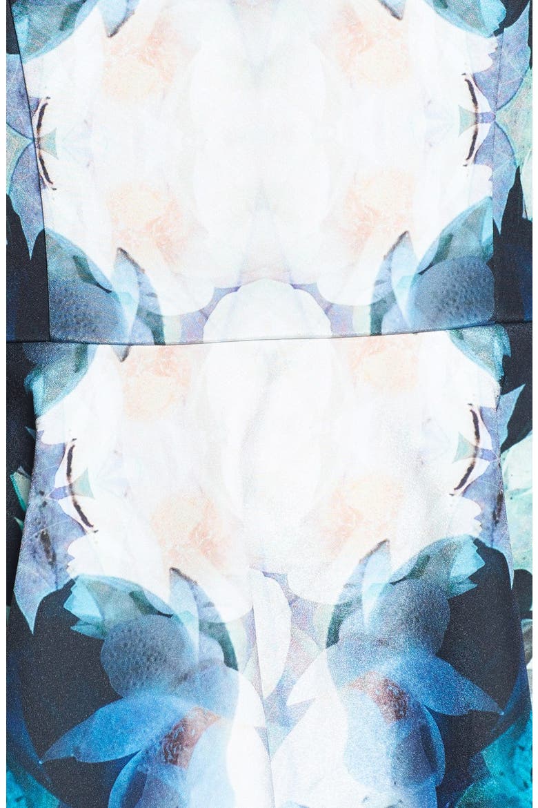 'The Echo' Print Dress, Alternate, color, WHITE/ BLUE
