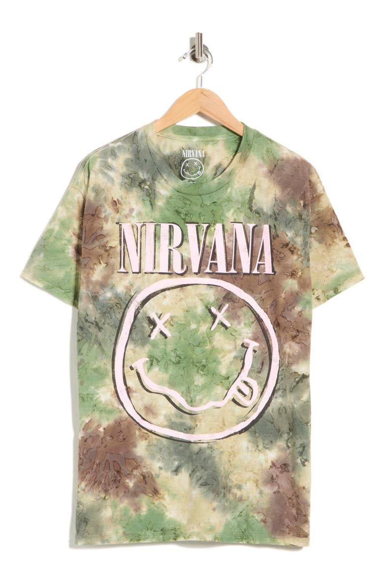 Nirvana Graphic Camouflage T-shirt, Alternate, color, GREEN
