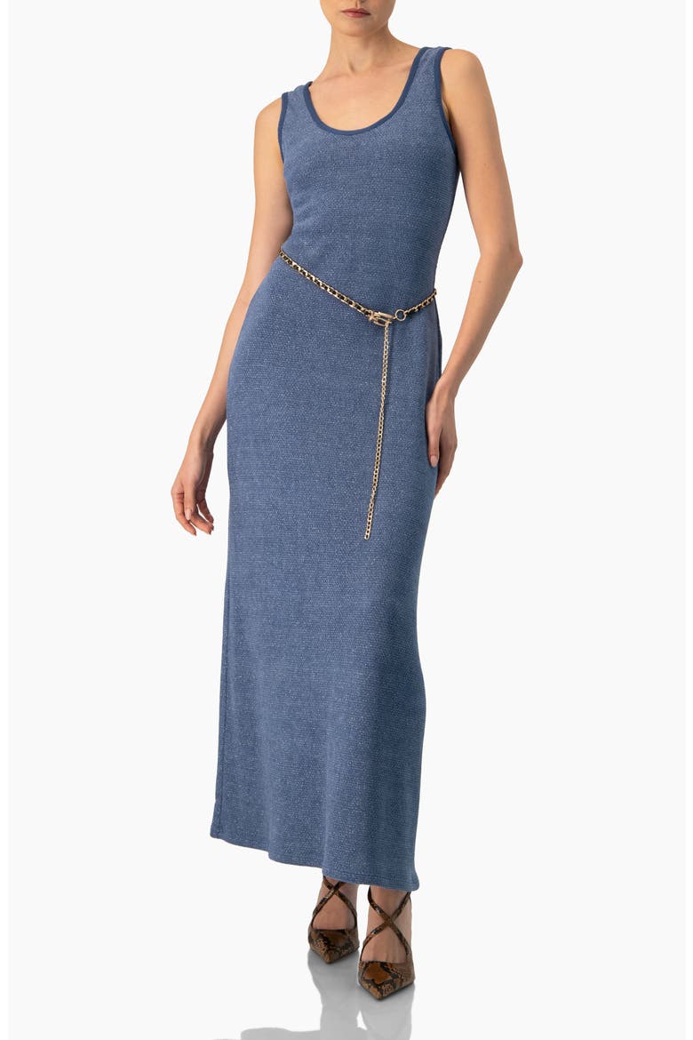 Scoop Neck Long  Dress, Alternate, color, Blue