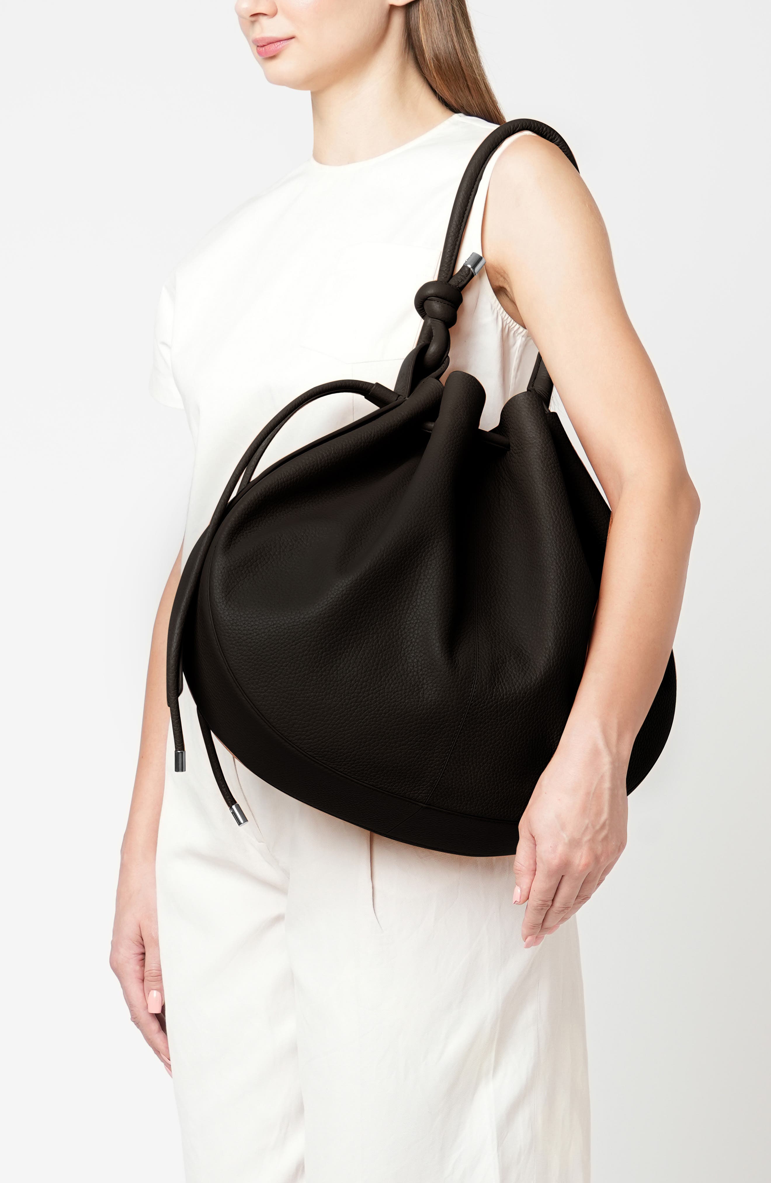 behno Large Ina Pebble Leather Shoulder Bag, Alternate, color, 