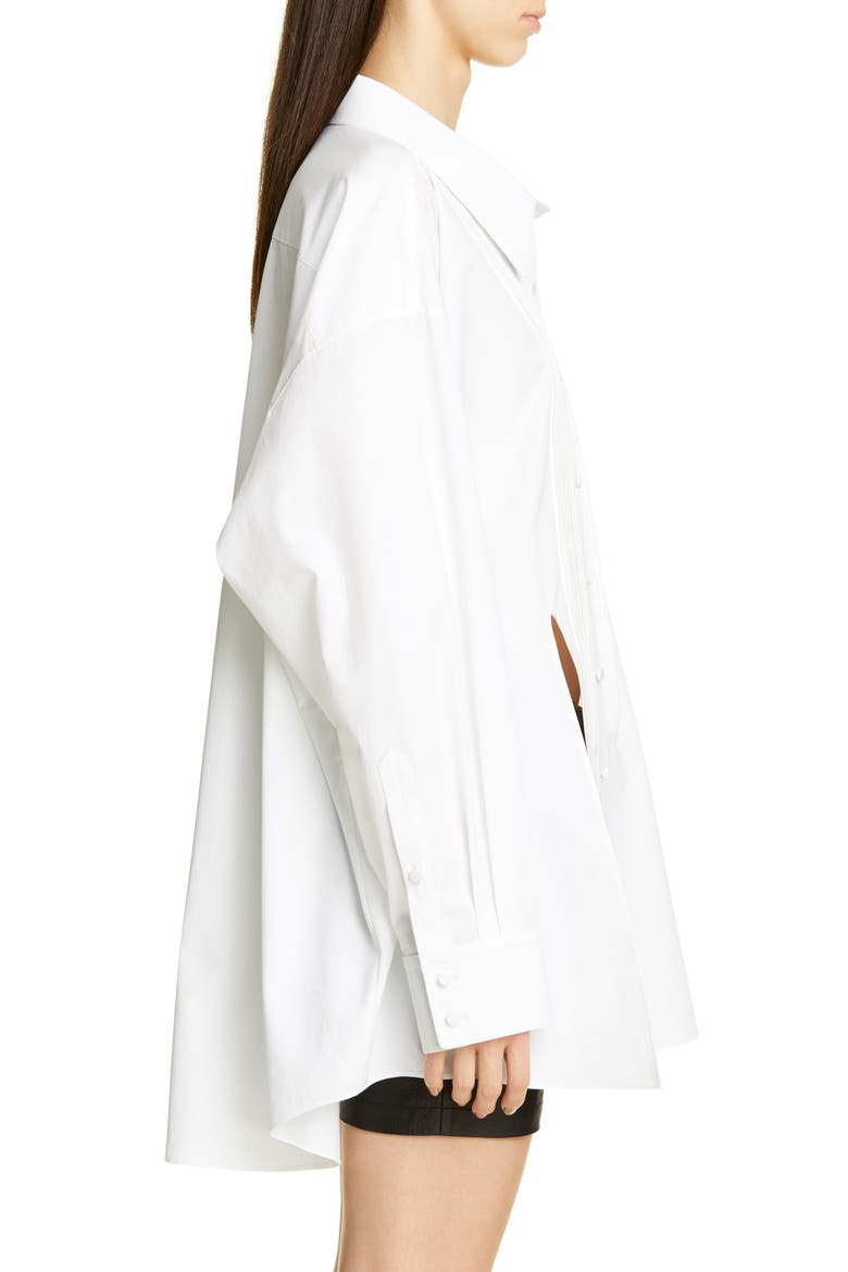 Oversize Tuxedo Shirt, Alternate, color, WHITE