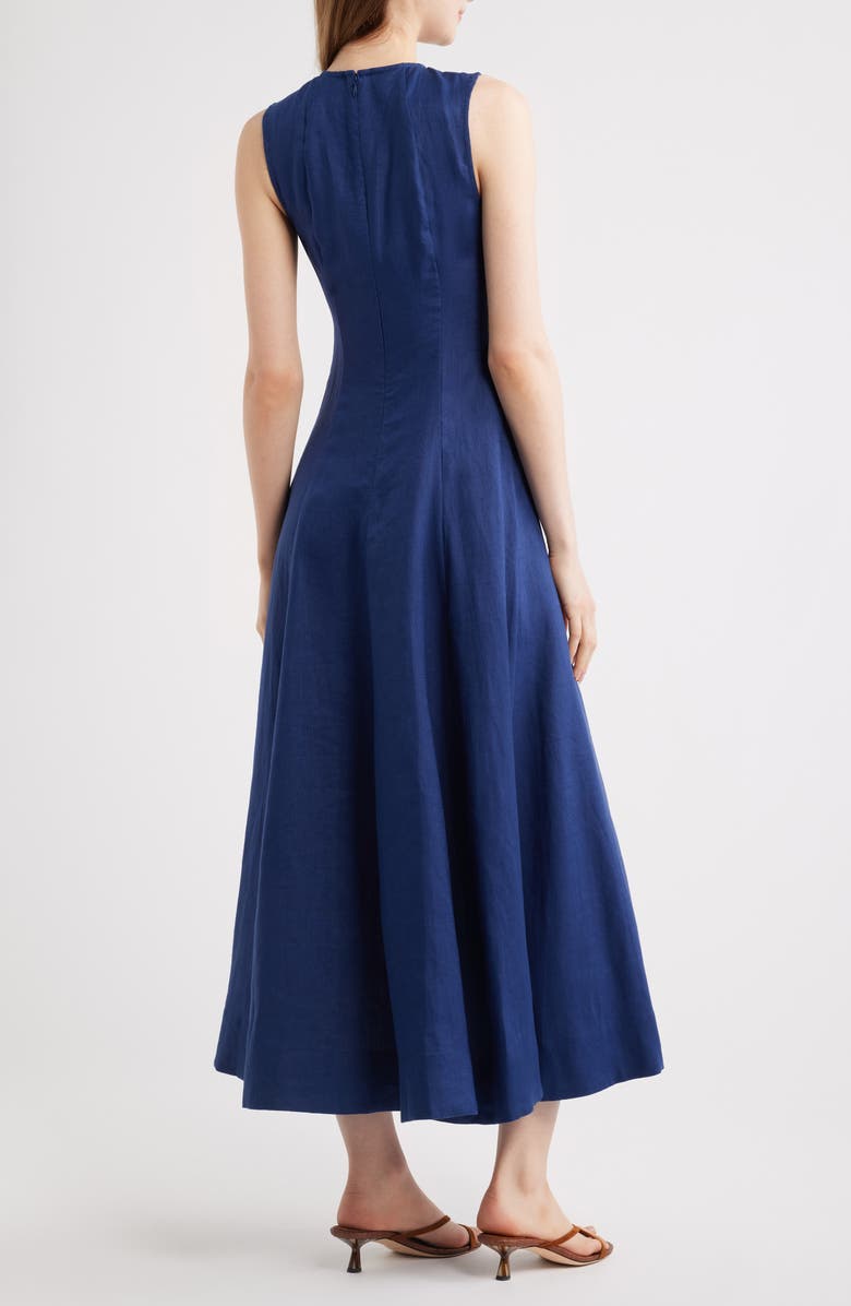 Reformation Cecila Sleeveless Linen Maxi Dress, Alternate, color, Danube