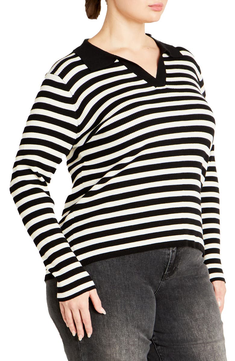 City Chic Zola Stripe Sweater, Alternate, color, Stripe
