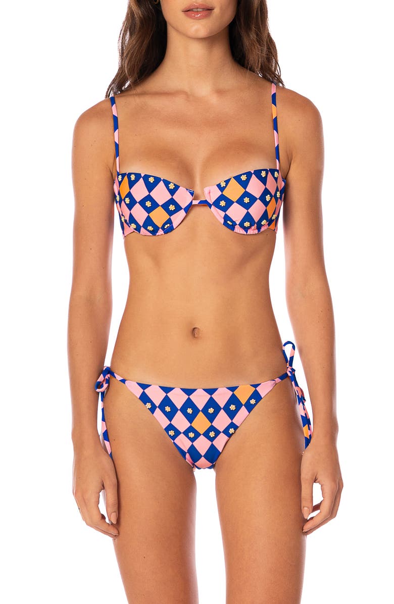 Maaji Like a Diamond Amatista Reversible Underwire Bikini Top, Alternate, color, Pink Overflow