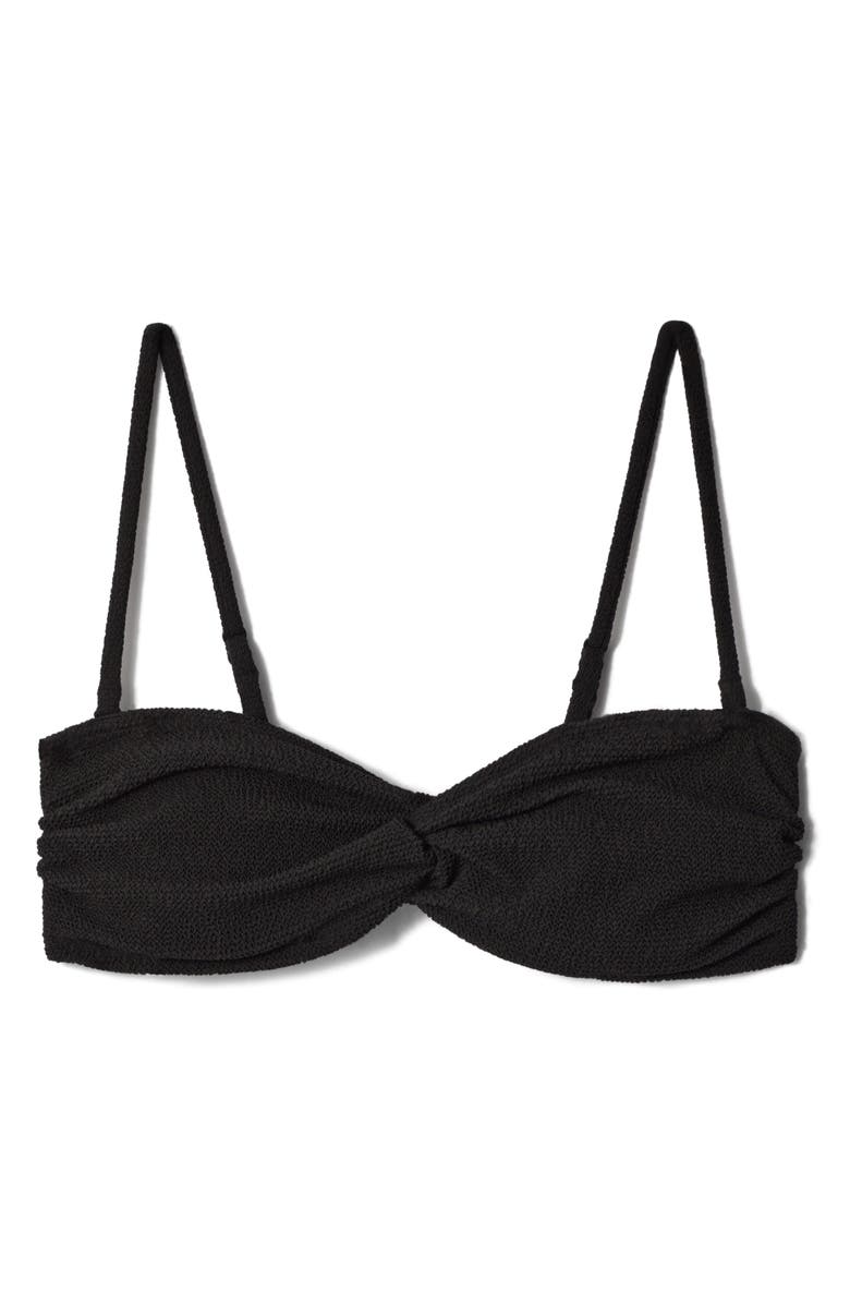 & Other Stories Twisty Bandeau Bikini Top, Alternate, color, Black Dark