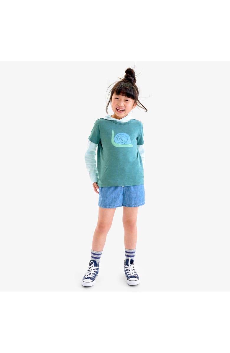 Primary Kids Chambray Beach Short, Alternate, color, Chambray