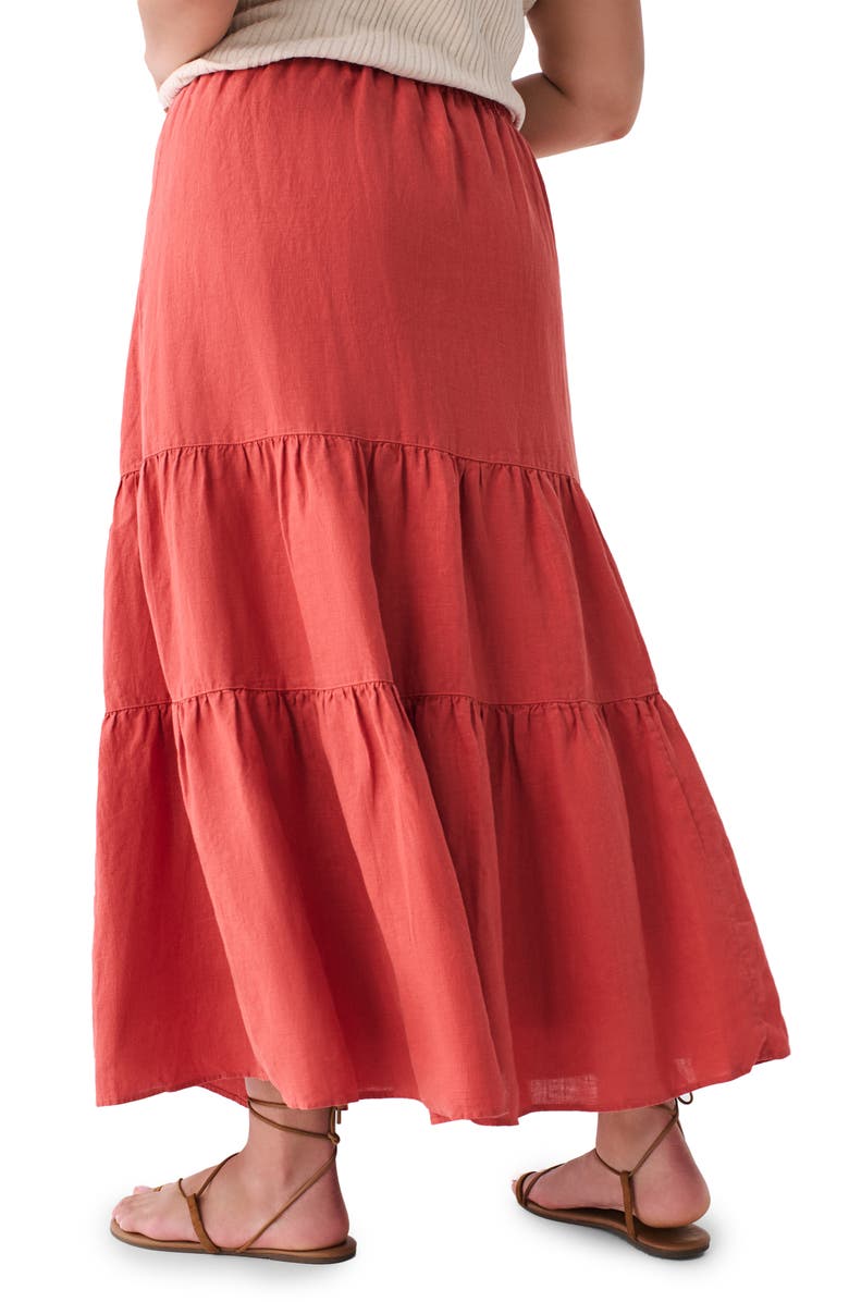 Faherty Cala Tiered Linen Maxi Skirt, Alternate, color, 