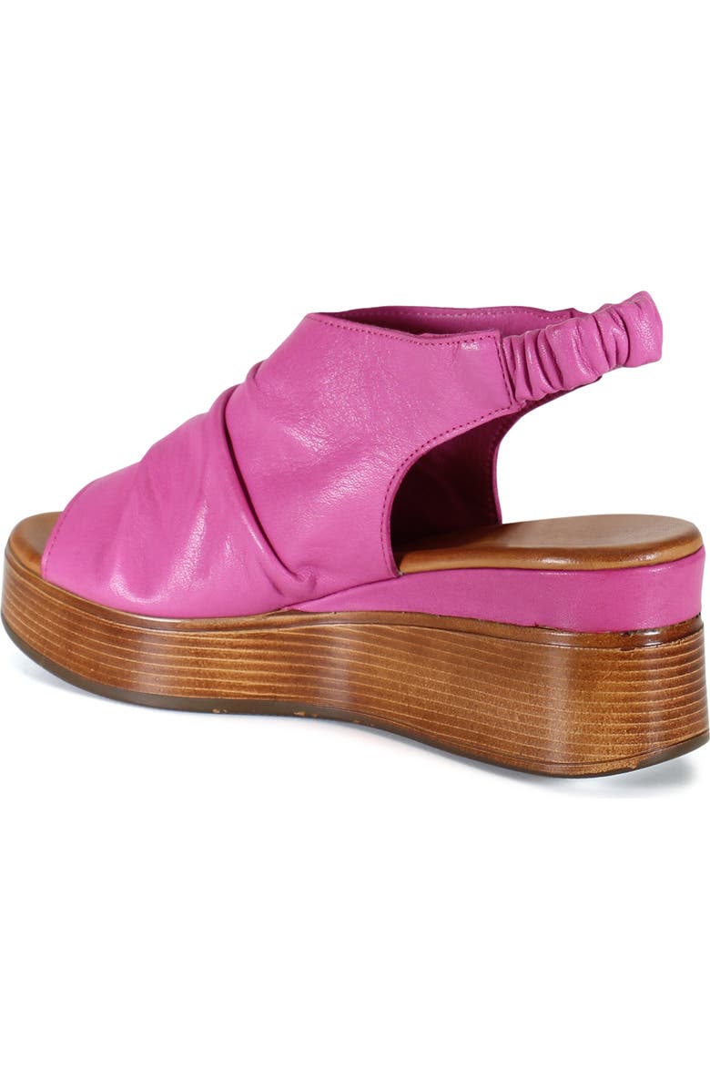DibaTrue SMALL TOWN Ruched Leather Slingback Wedge, Alternate, color, Fushia