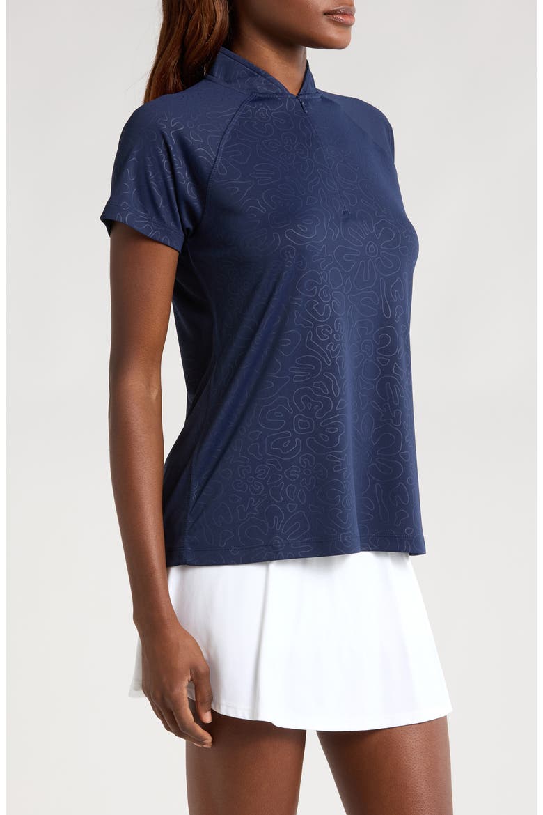 Laura Abstract Print Half Zip Polo, Alternate, color, MIDNIGHT-NAVY