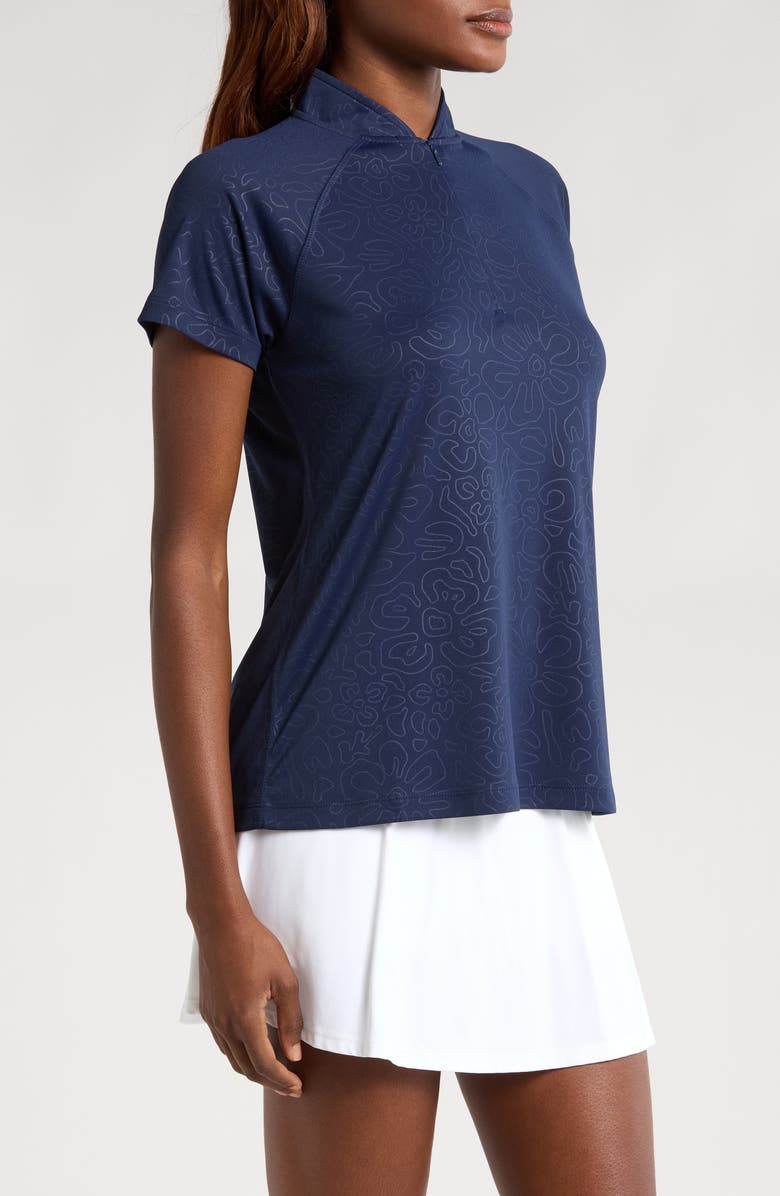 Swannies Laura Abstract Print Half Zip Polo, Alternate, color, Midnight-Navy