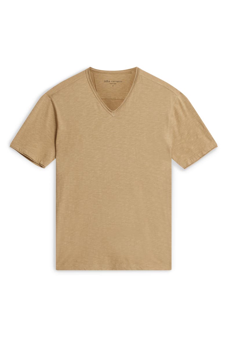 Miles Slub V-Neck T-Shirt, Alternate, color, CAMEL