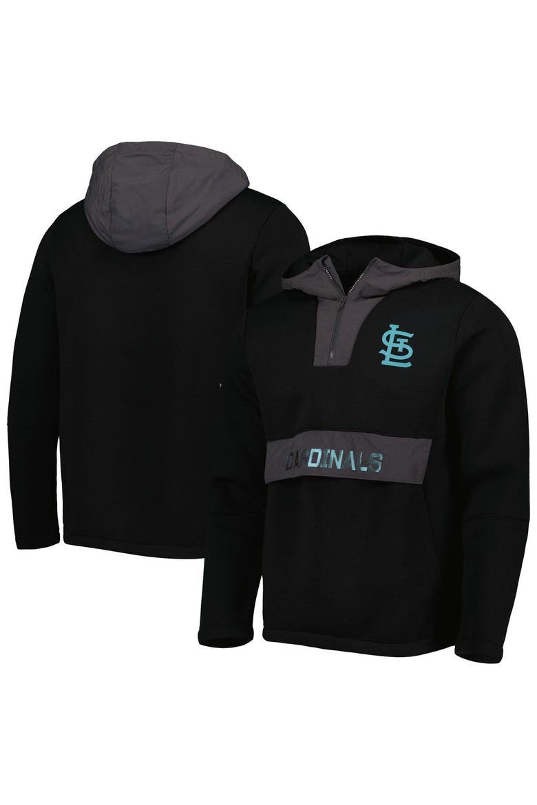 Men's Levelwear Black St. Louis Cardinals Ruckus Quarter-Zip Hoodie, Main, color, Black