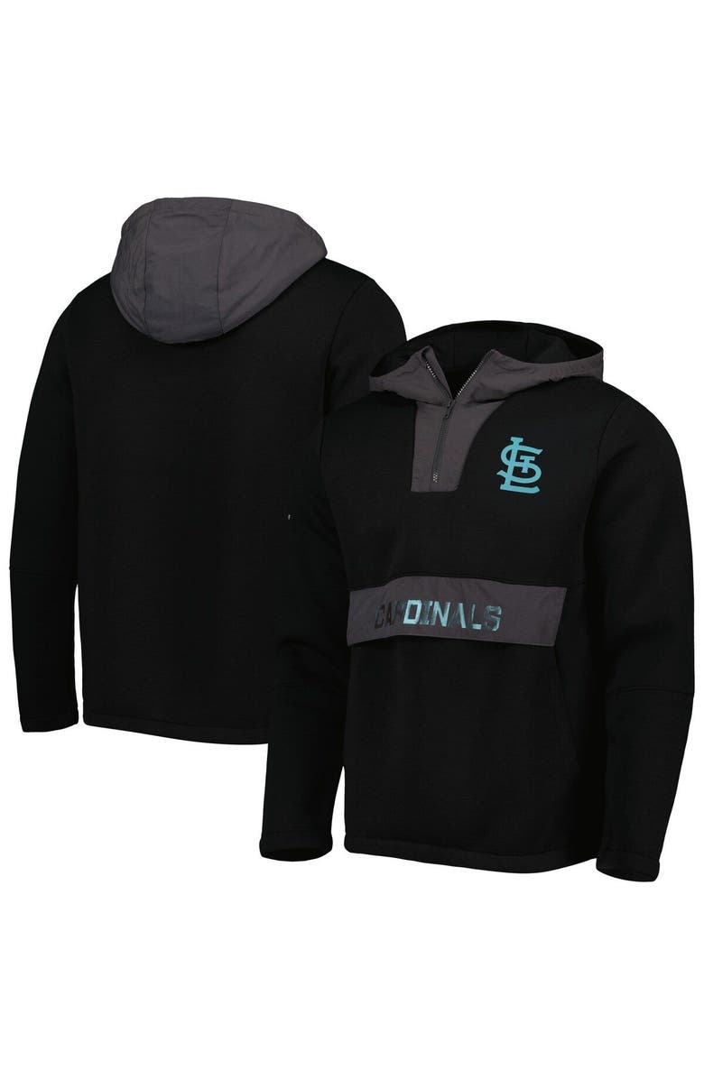 LEVELWEAR Men's Levelwear Black St. Louis Cardinals Ruckus Quarter-Zip Hoodie, Main, color, Black