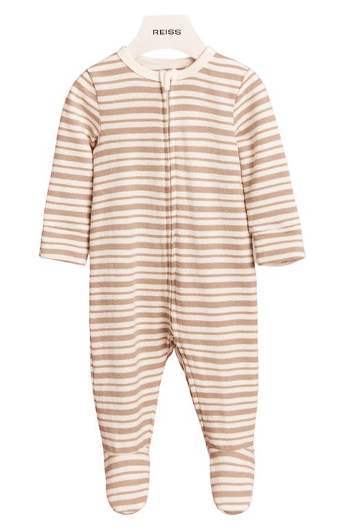 Reiss Babies' Chance Stripe Cotton Footie In Neutral