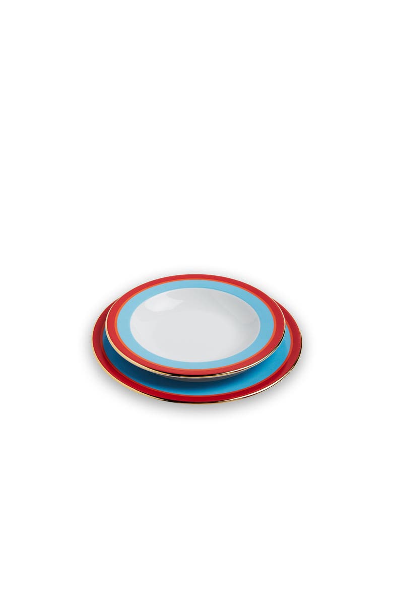 Soup Plates Set Of 2, Alternate, color, Rainbow Azzurro Light Blue
