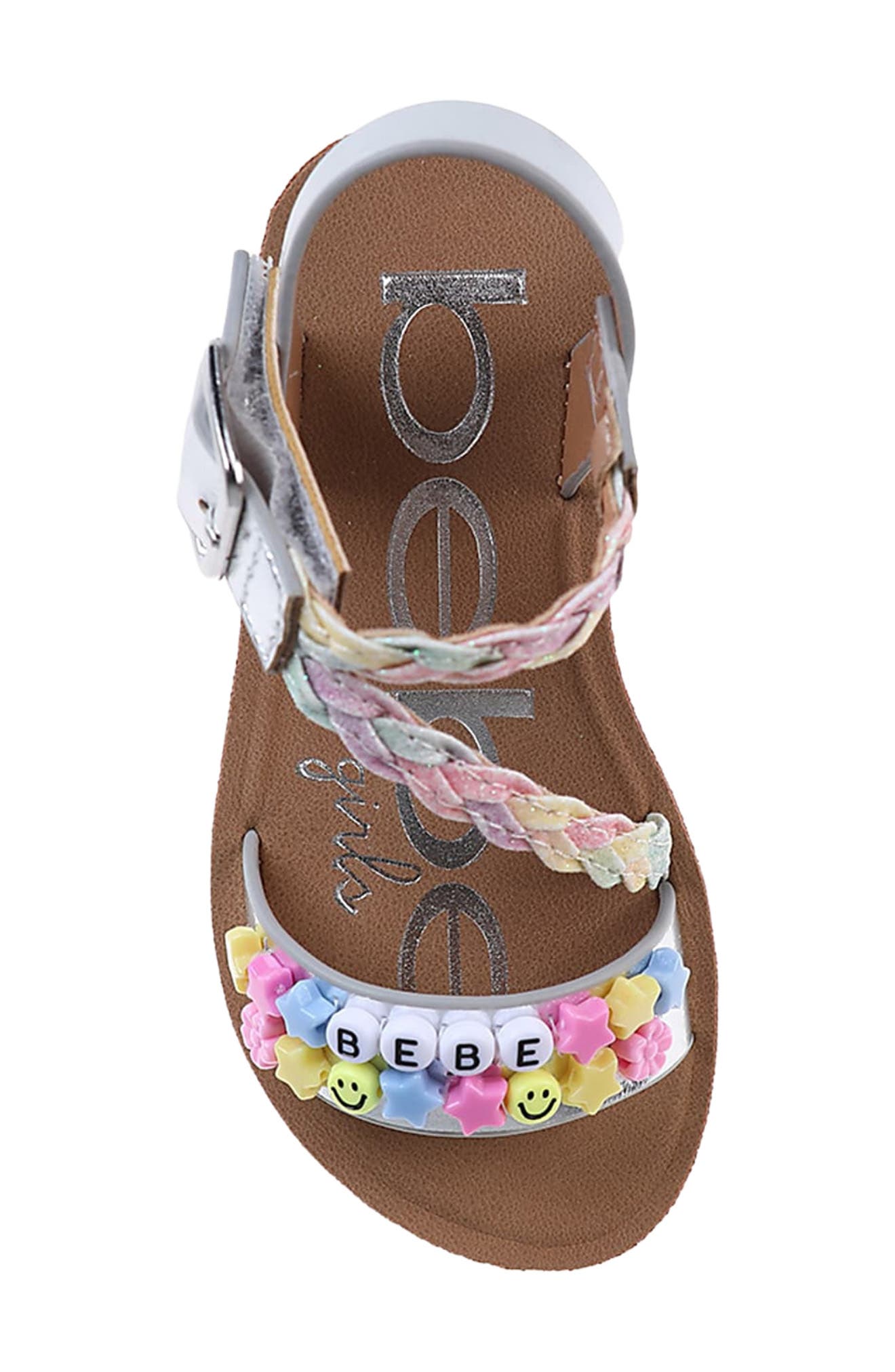 bebe Kids' Beaded Strappy Sandal, Alternate, color, 