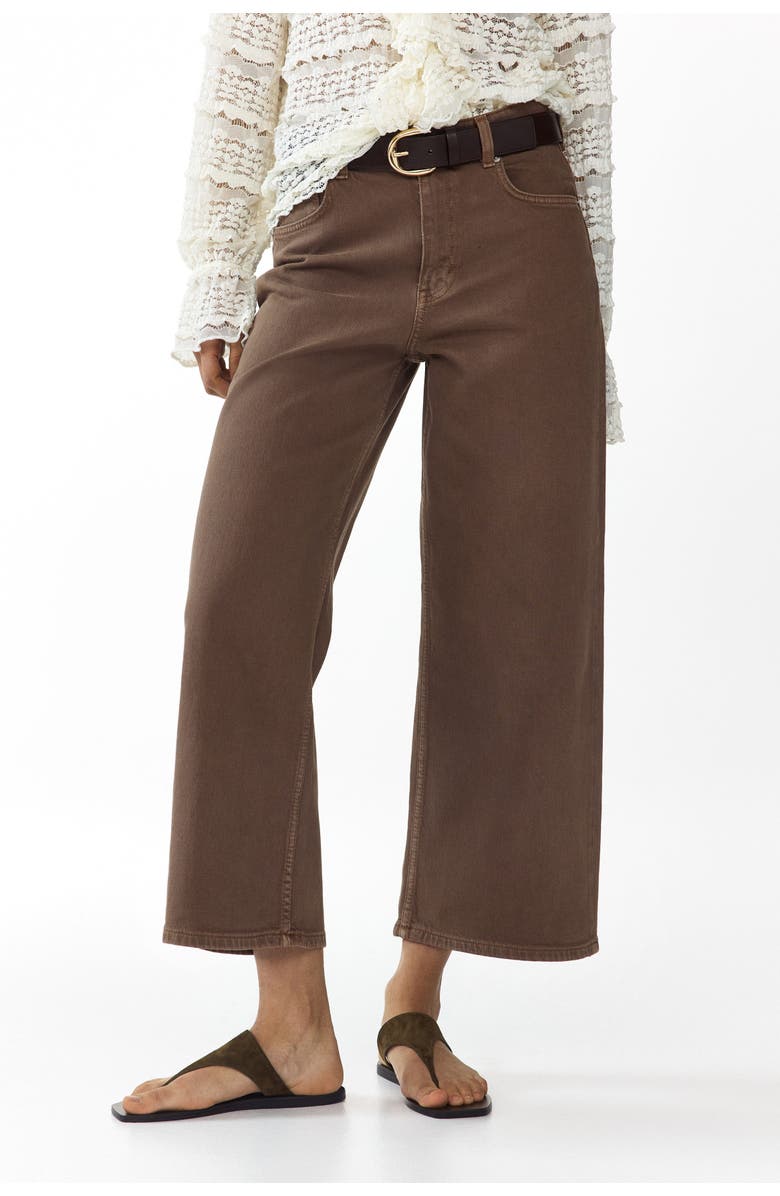 H&M Wide High Waist Ankle Jeans, Alternate, color, 