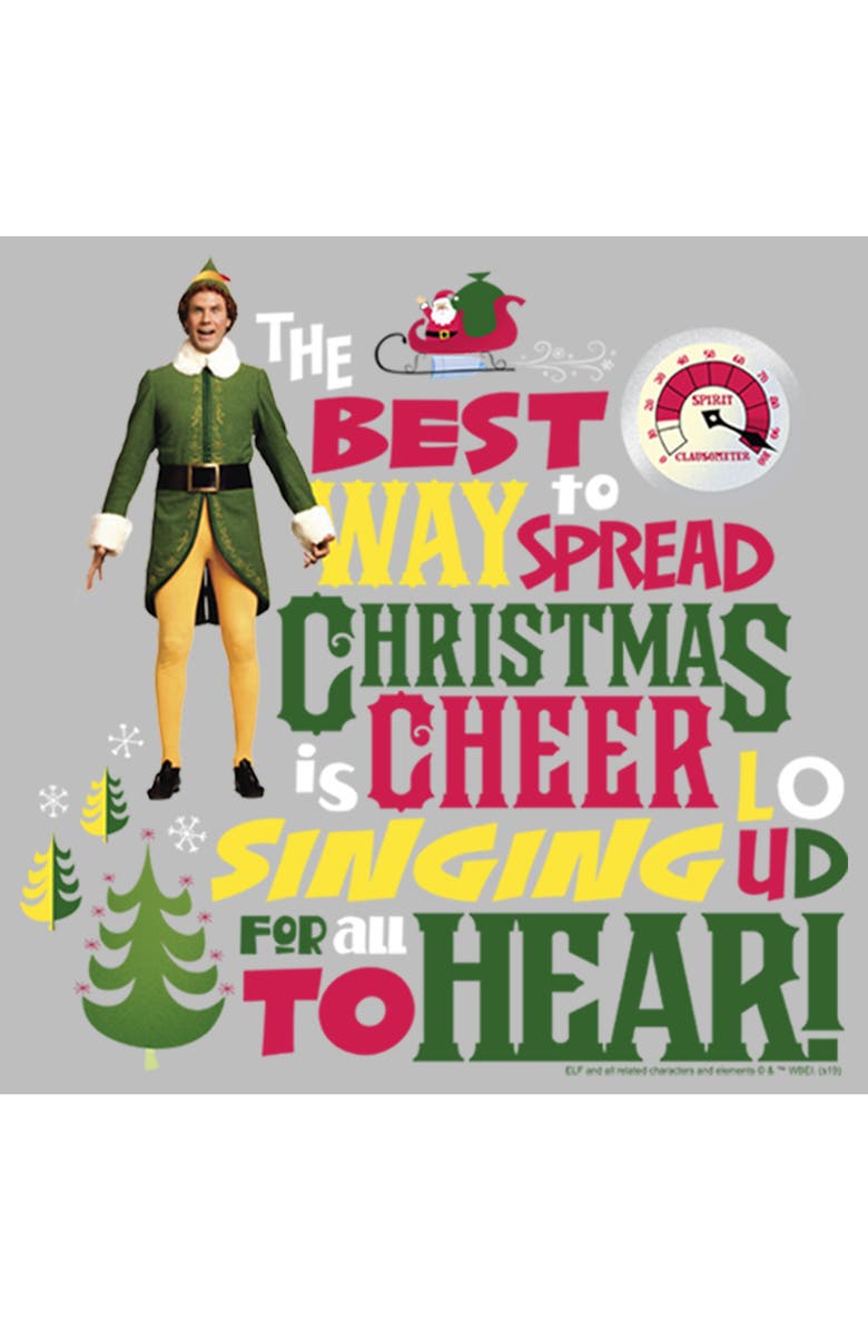Elf Men's Elf Christmas Cheer Loud Singing Long Sleeve Shirt, Alternate, color, Athletic Heather