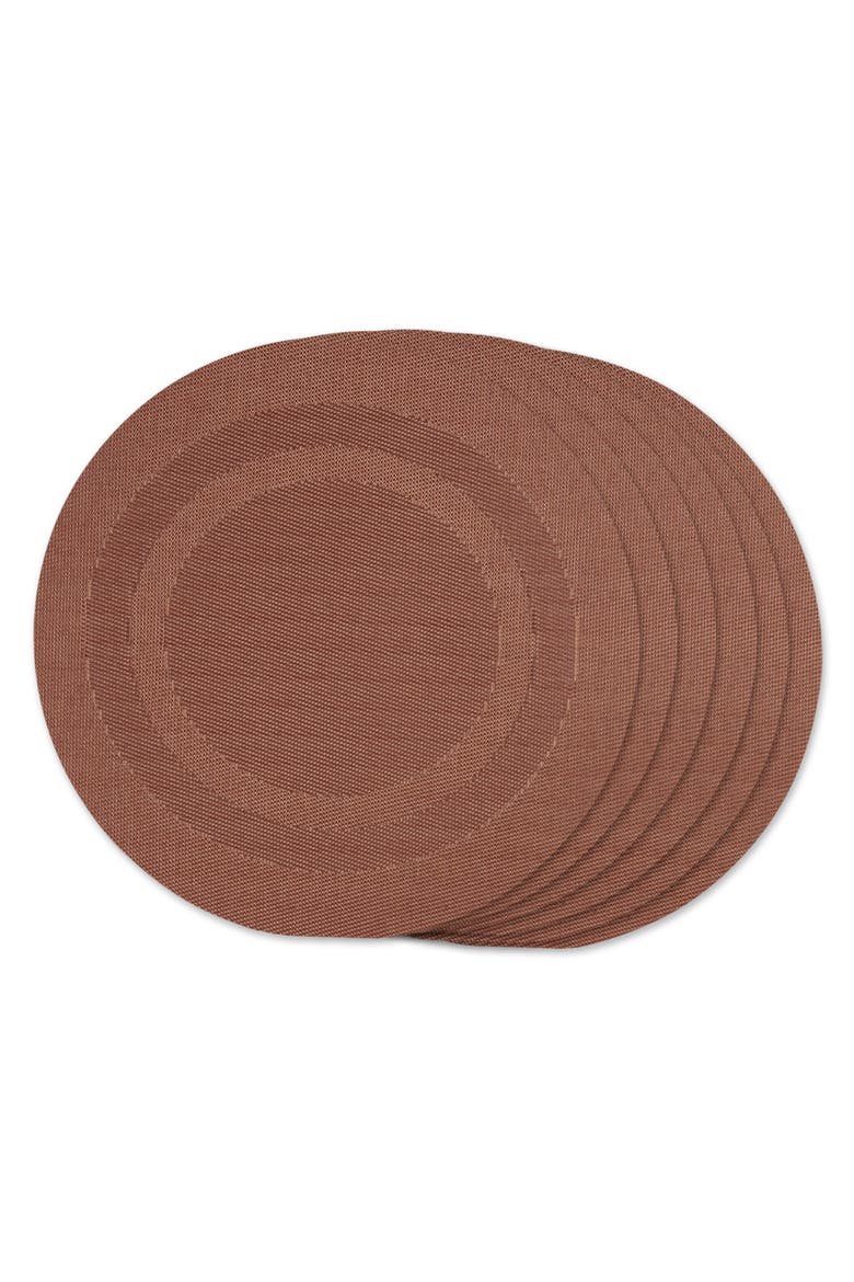 PVC Double frame Round Placemat Set/6, Main, color, Cinnamon