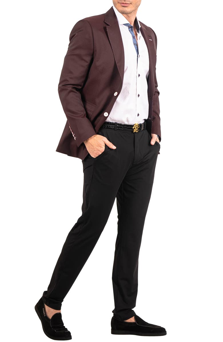 Maceoo Socrate Resistance22 Red Micropattern Viscose Blend Blazer, Alternate, color, Red