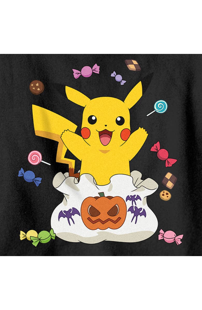POKEMON Boy's Pokemon Halloween Pikachu Candy Bag  Pull Over Hoodie, Alternate, color, Black