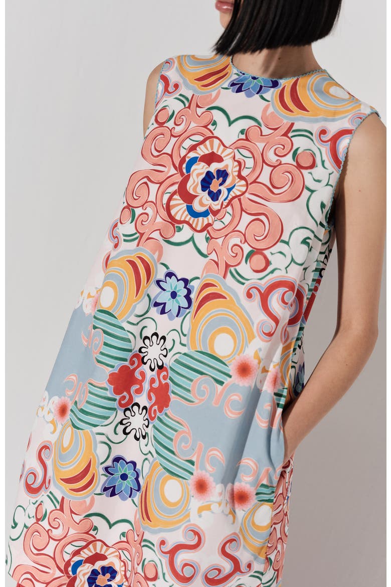 Mundo Sleeveless Column Cotton Minidress, Alternate, color, Cometa Print