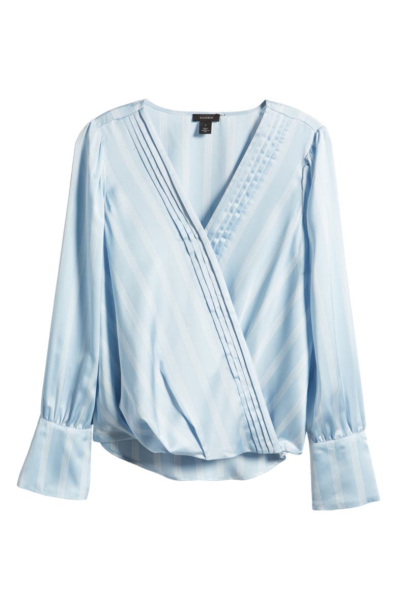 Halogen<sup>®</sup> Pintuck Balloon Sleeve Top, Alternate, color, Blue Mist Stripe