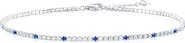 SIMONA Sterling Silver Round Cubic Zirconia Tennis Anklet