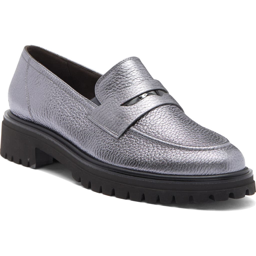 Paul Green Wellesley Platform Loafer In Piom Black Combo